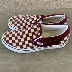 Burgundy Checkerboard Vans